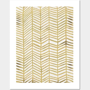 Herringbone Gold Posters and Art